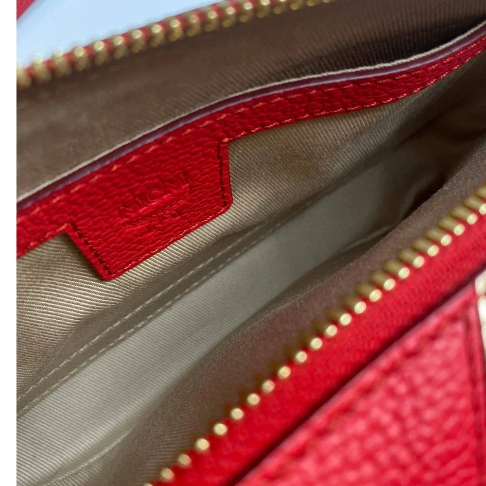 MCM Gold Red Double Zip Crossbody - Picture 9 of 11